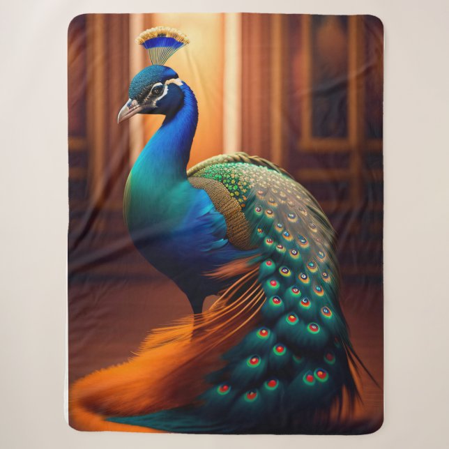 Belle couverture Sherpa Peacock (Devant)