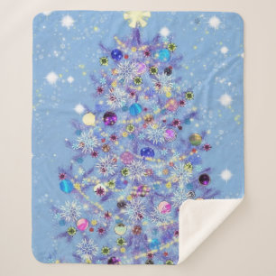 Belle couverture Sherpa Tree de Noël