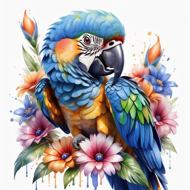 Belle cravate de perroquets arc-en-ciel (Créateur téléchargé)