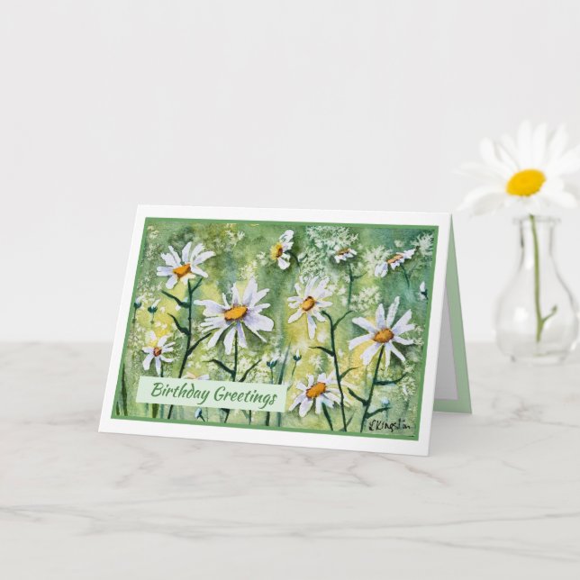 Belle Daisies Carte de Bénédiction Anniversaire (Petite plante)
