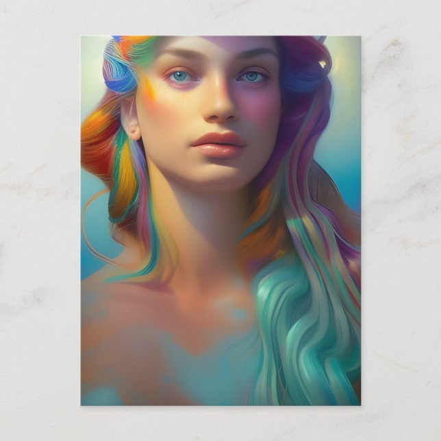 Belle Dame de la mer une carte postale de sirène (Devant)