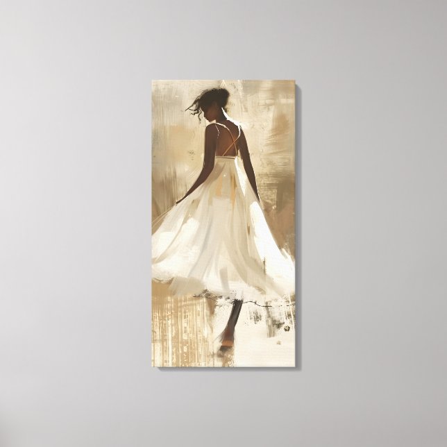 Belle dame en Robe Blanche Toile esthétique Art (Recto)