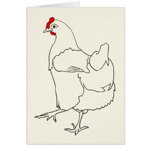 Belle Danse Poulet Funky Line Dessin Animal Art
