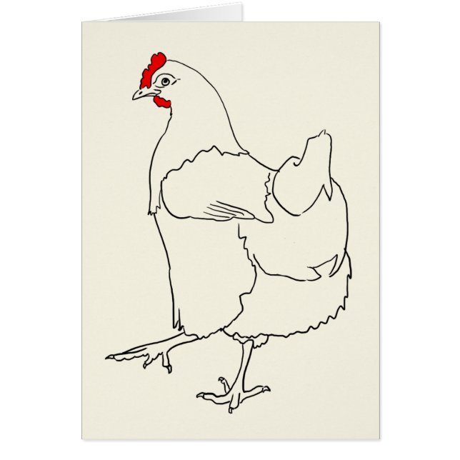 Belle Danse Poulet Funky Line Dessin Animal Art (Devant)