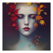 Belle déesse d'automne Poster brillant