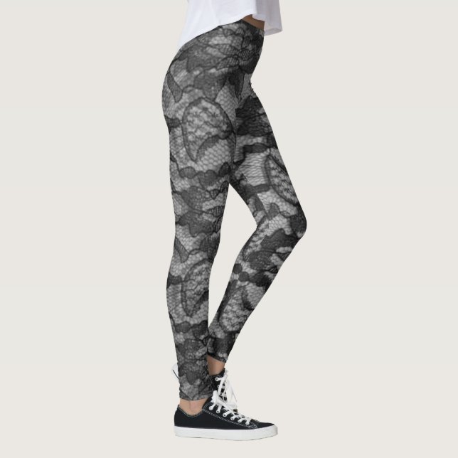 Belle dentelle noire Dressy Look Leggings Yoga (Droite)