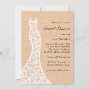 Belle dentelle nuptiale invitation douche