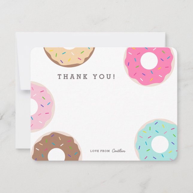 Belle Donut Colorée Merci Cartes (Devant)