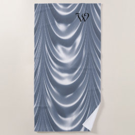 Belle Drape Soft Bleau Elegantes Muster Monogramm Strandtuch