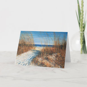 Belle Dunes de sable Plage Peinture Cartes de voeu