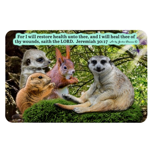Belle écriture de guérison Magnet Jeremiah 30:17 (Horizontal)
