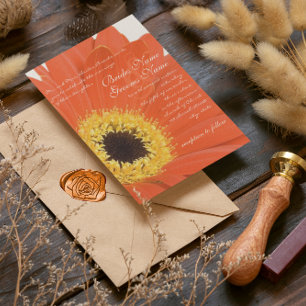 Belle élégante Gerber Daisy Faire-part de mariage