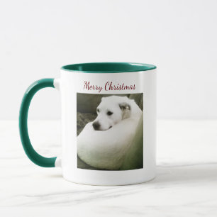 Belle Élégante Mug de Noël de chien blanc du Labra
