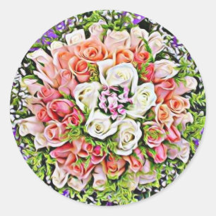 Belle enveloppe mariage rose scellés autocollants