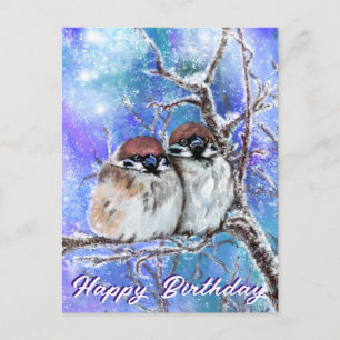 Belle Éperviers En Hiver Carte Anniversaire