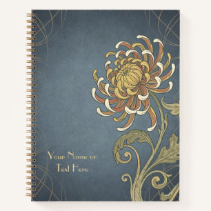 Belle Époque Botanicals: Goldene Chrysantheme Notizbuch