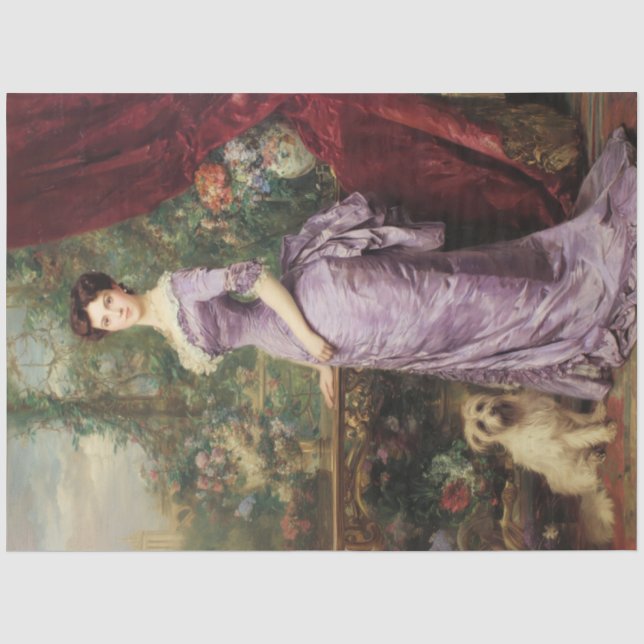 BELLE ÉPOQUE ENGLISH GARDEN Portrait Art Seidenpapier (Vorderseite)
