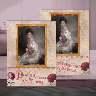 Belle Époque Frau in sanftem Rosa-Dekor  Seidenpapier