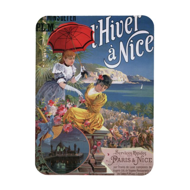 Belle Epoque Nice Winterreise-Poster Magnet (Vertikal)