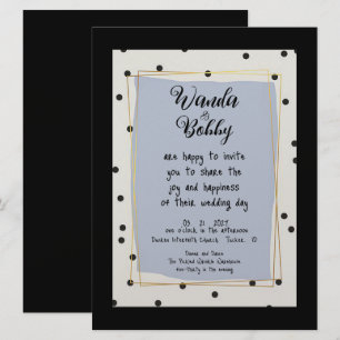 Belle et amusante Polka Dot Faire-part de mariage