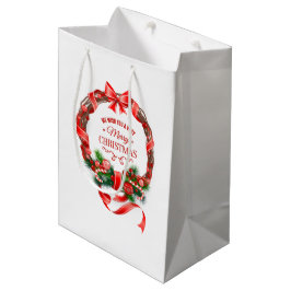 Belle et élégant sac cadeau de couronne de Noël