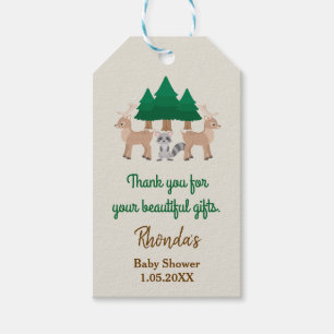 Belle étiquette cadeau d'animaux de bois