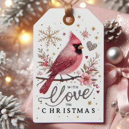 Belle étiquette cadeau de Noël du Cardinal