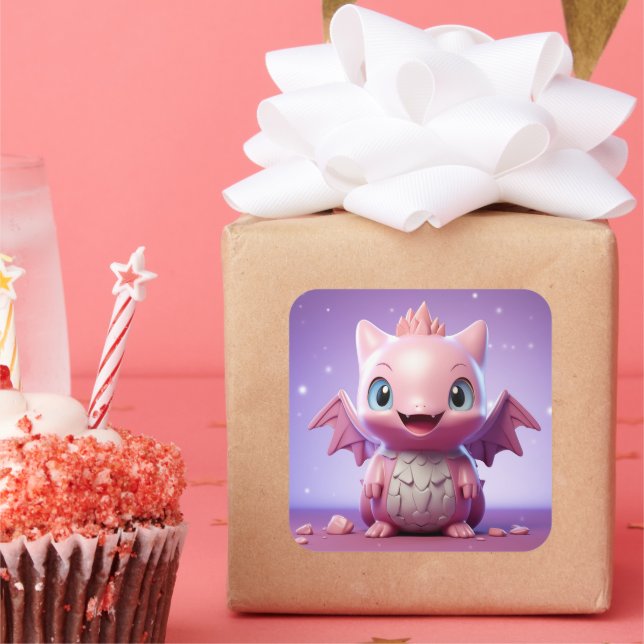 Belle étiquette de dragon bébé (Fête)