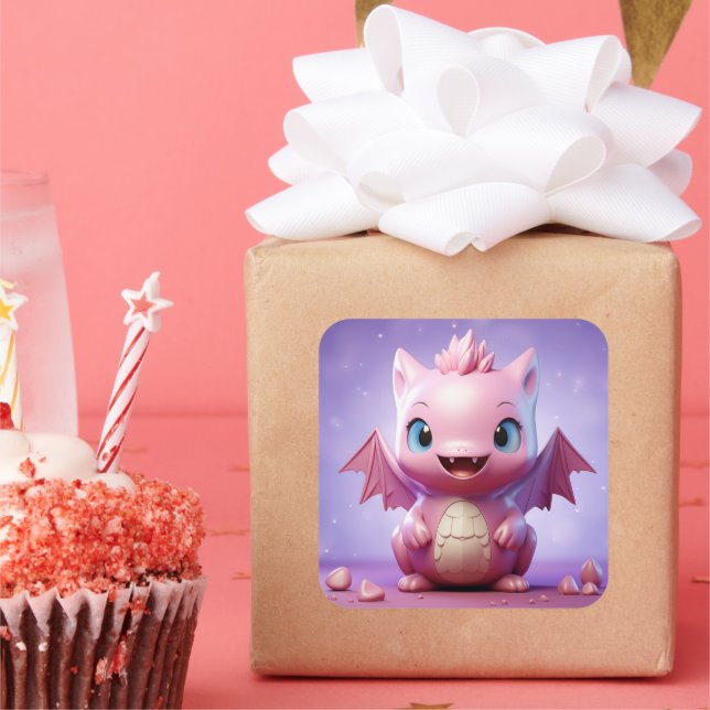 Belle étiquette de dragon bébé (Fête)