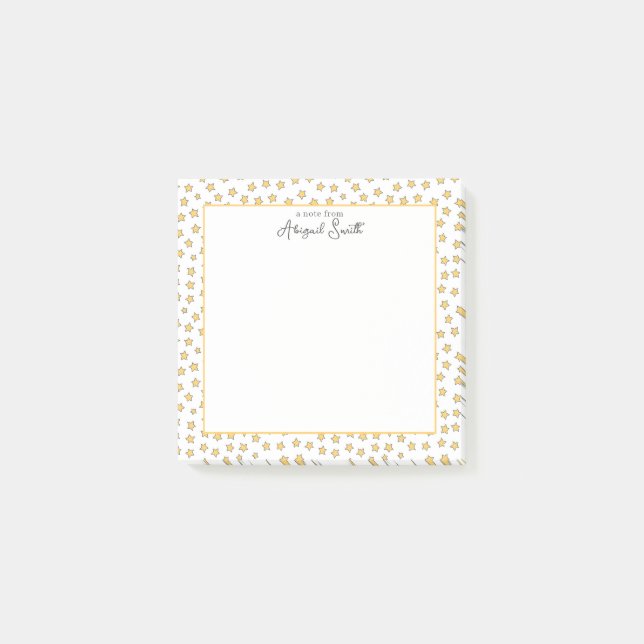 Belle étoile Jaune Motif Notes post-it (Devant)