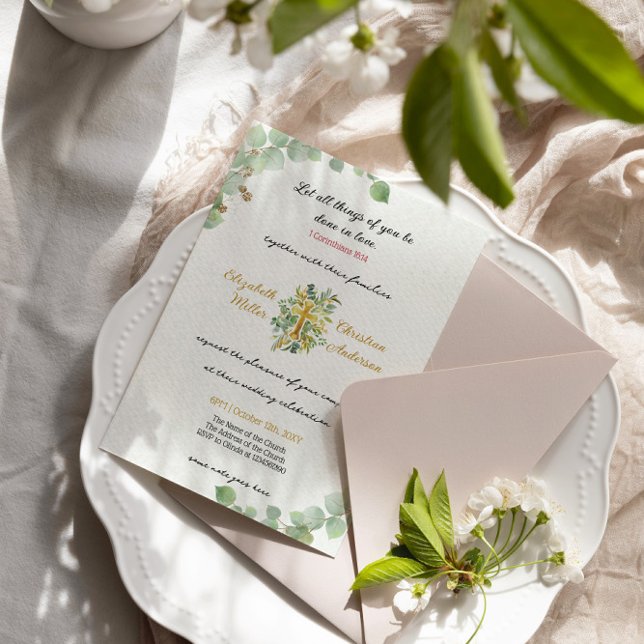 Belle Faire-part de mariage chrétienne simple (Créateur téléchargé)