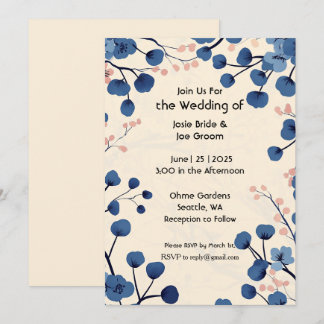 Belle faire-part de mariage de fleurs de cerisier