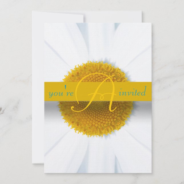 Belle Faire-part de mariage Elegant Daisy (Devant)