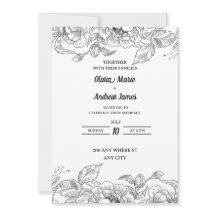 belle faire-part de mariage fleurie élégante