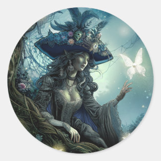 Belle fée de pirate - Sticker rond
