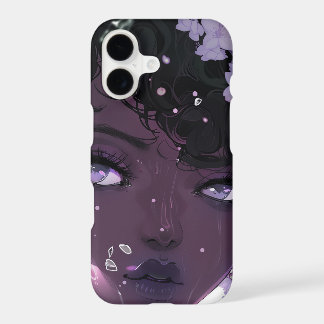 Belle femme noire aux fleurs violettes