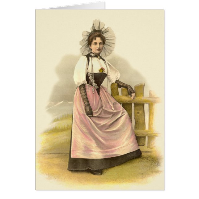 Belle femme suisse dans le costume traditionnel, (Devant)