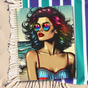 Belle femme sur la plage Comic Book Pop Art
