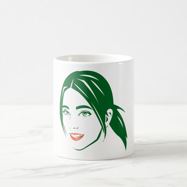 belle femme visage Café Mug (Centre)