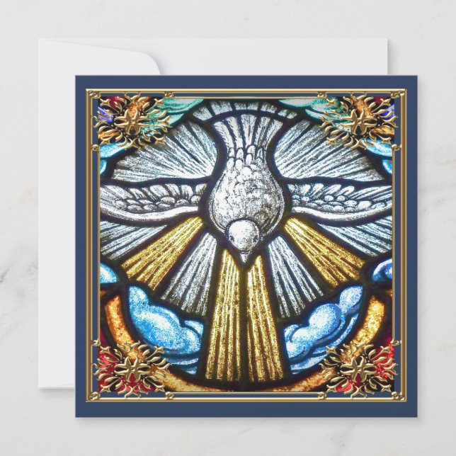 Belle Fenêtre en Verre Vitré Dove Cartes de deuil (Devant)