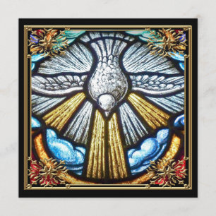 Belle Fenêtre en Verre Vitré Dove Cartes de deuil