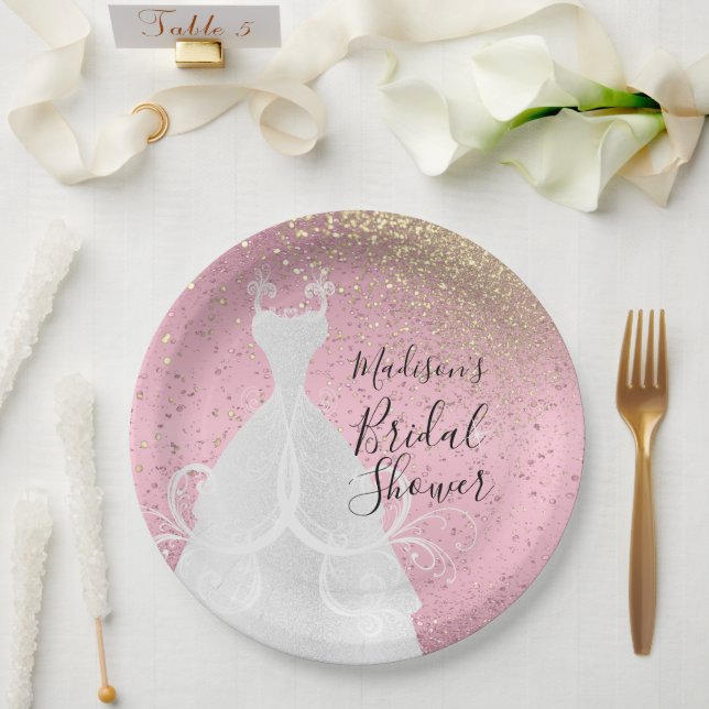 Belle Fête de Mariage - Assiettes en Papier Roses (Mariage)
