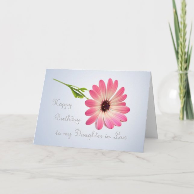 Belle-fille - marguerite rose Carte d'anniversaire (Devant)