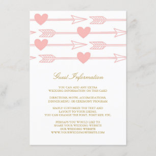 Belle Flèches Mariage Insertion Carte / Blush & Go