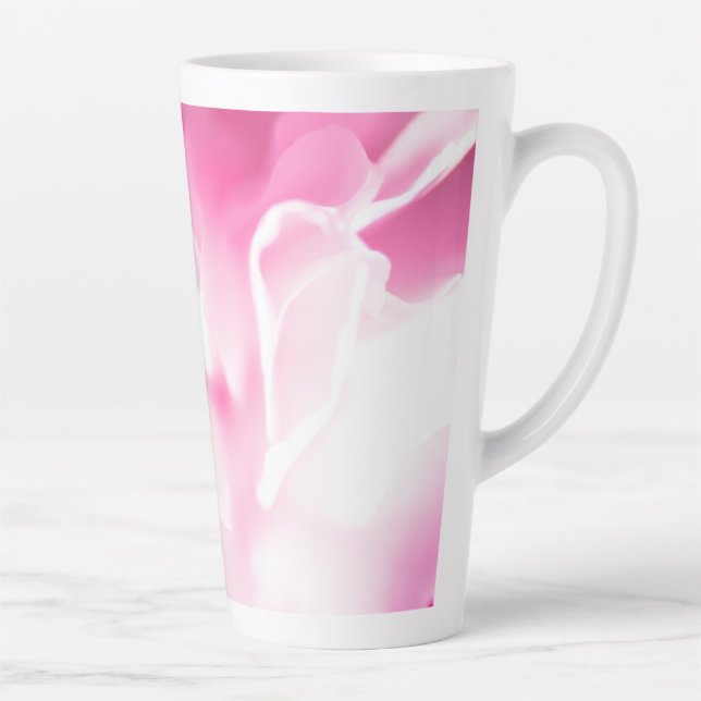 Belle Fleur rose Imprimer Grosse Mug Latte (Droite)