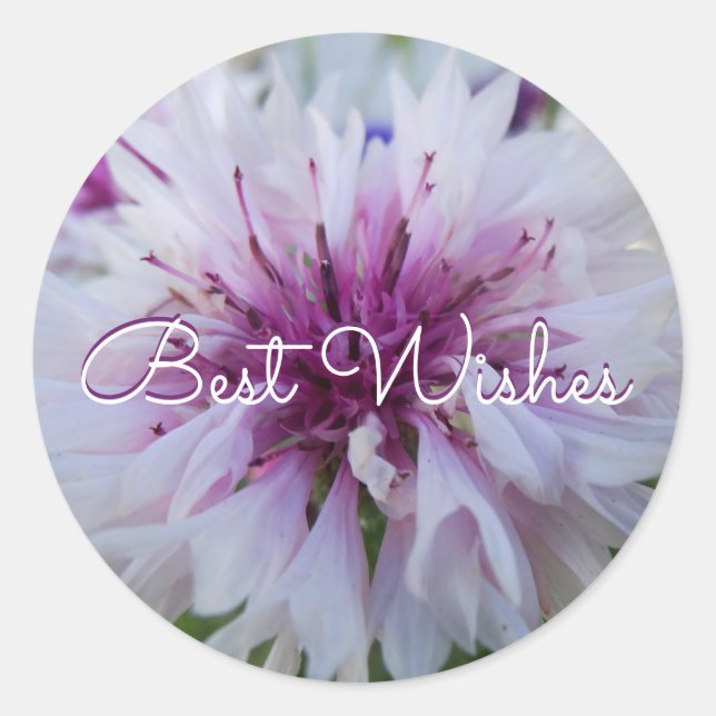 Belle fleur. Sticker rond classique (Devant)