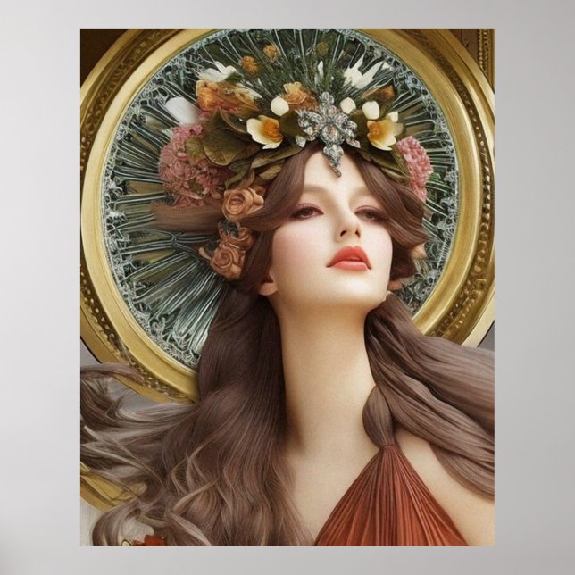 Belle fleurs Art Nouveau Poster (Devant)