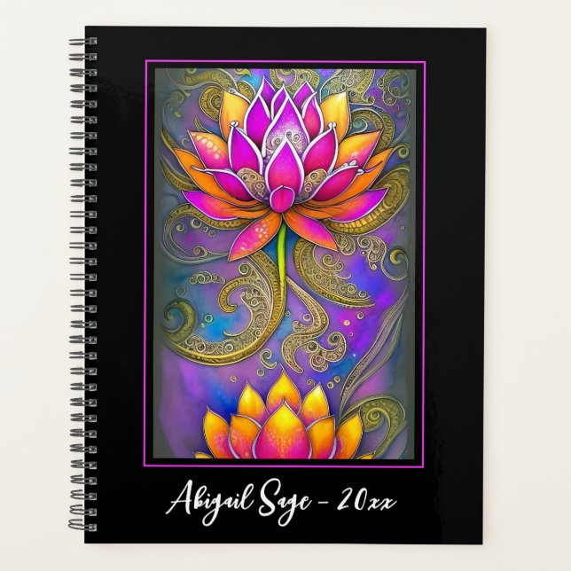 Belle Fleurs de Lotus Rose Ornat Vibrant (Devant)