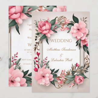 Belle fleurs florales Mariages modernes Invitation