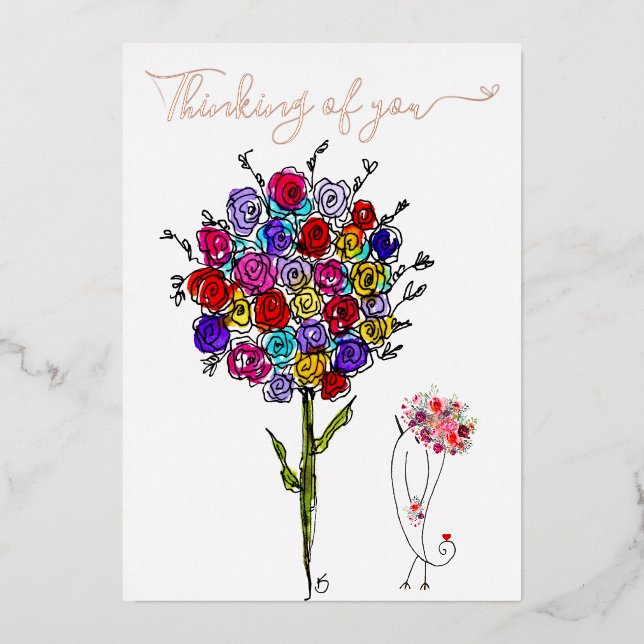 Belle Fleurs Penser à votre carte de voeux (Recto)